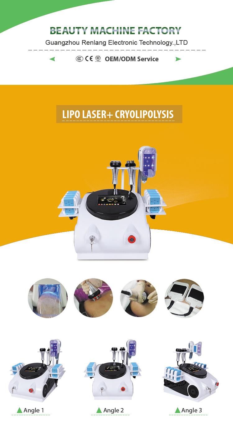 Portable Criolipolisis Cavitation RF Slimming Machine with Lipo Laser