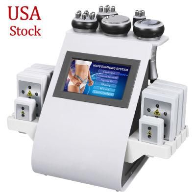 Stock in USA Fast Delivery Wholesale 6 in 1 Lipo Laser RF Ultrasound Weight Loss 40K Ultrasonic Vacuum Cavitation Machine