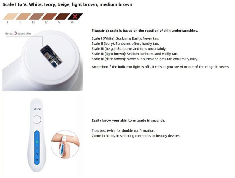 Skin Analyzer Skin Tone Sensor Detector Tester
