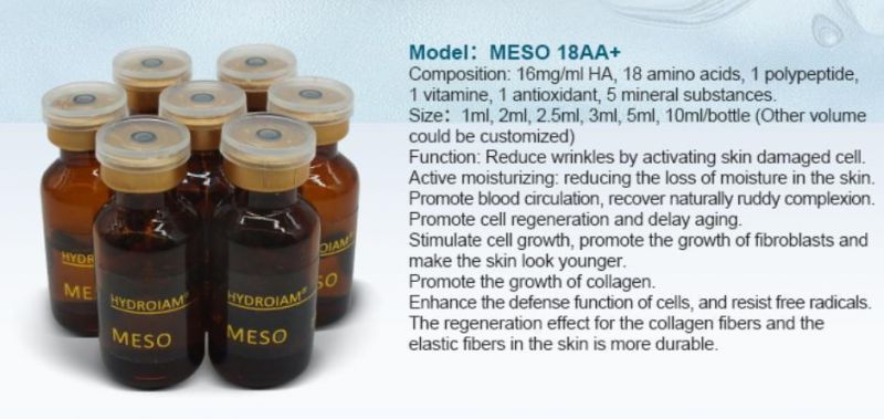 Meso Serum Skin Booster Injectable Hyaluronic Acid Dermal Filler for Mesotherapy Treatment