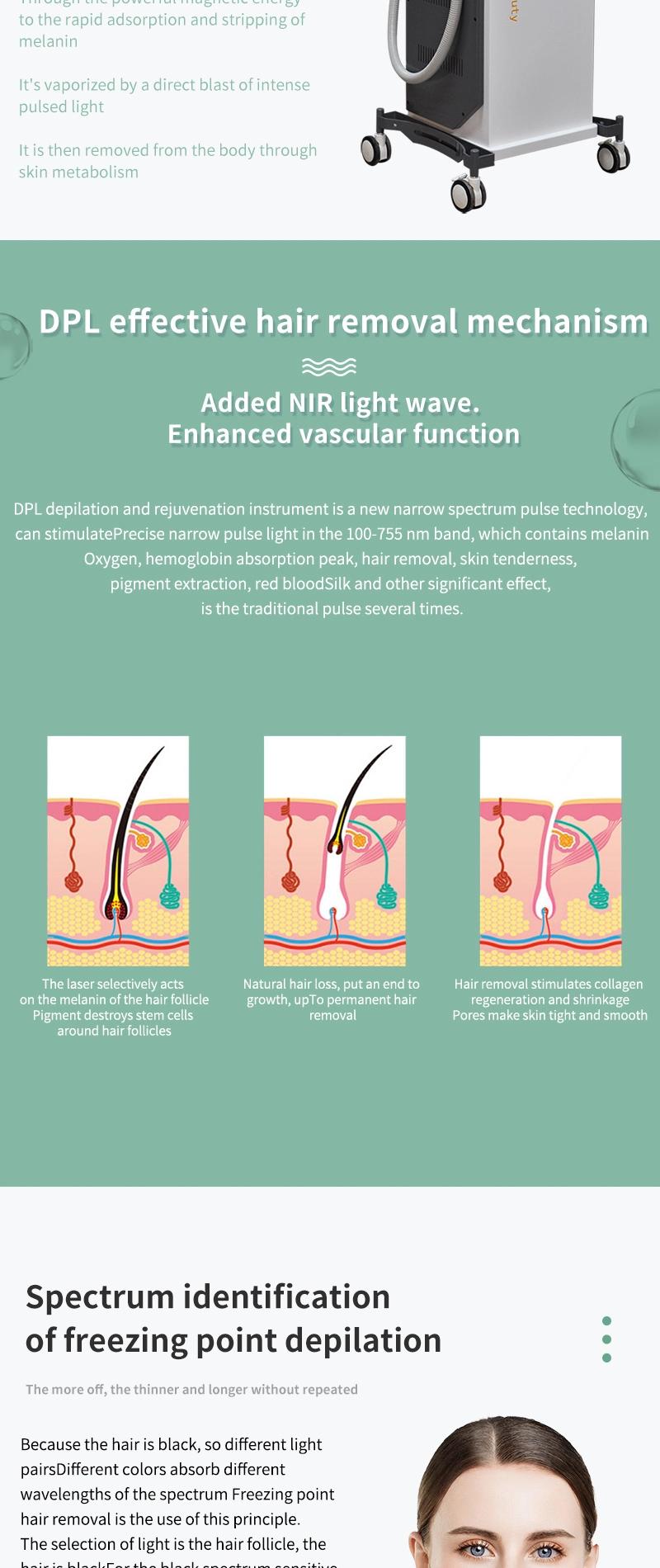 Professional Laser Hair Removal Machine/Dpl Shr IPL Multifonctions IPL Pigmentation Removal Machine /Opt Acne Removal Laser IPL