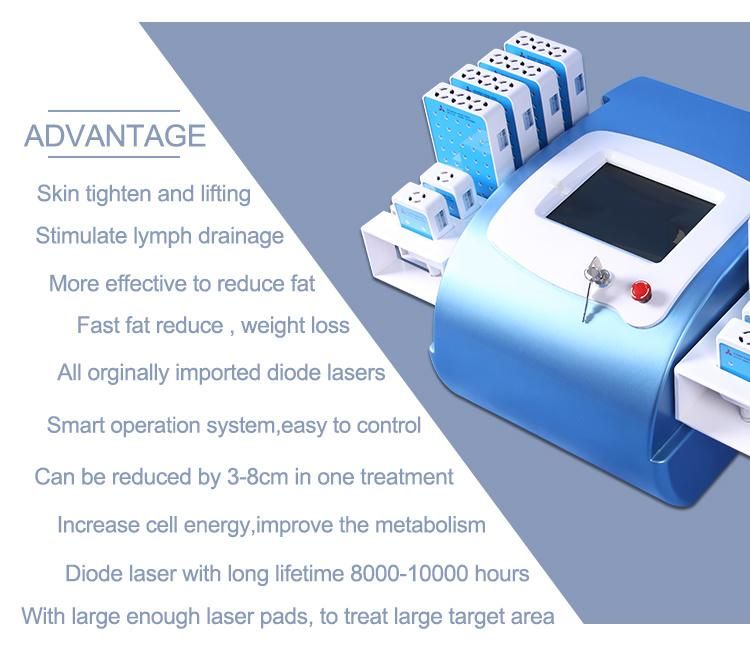 Home Slimmer Portable Laser Shape System Red Light Mitsubishi Diode Lipo Laser Treatment Body Slimming Machine