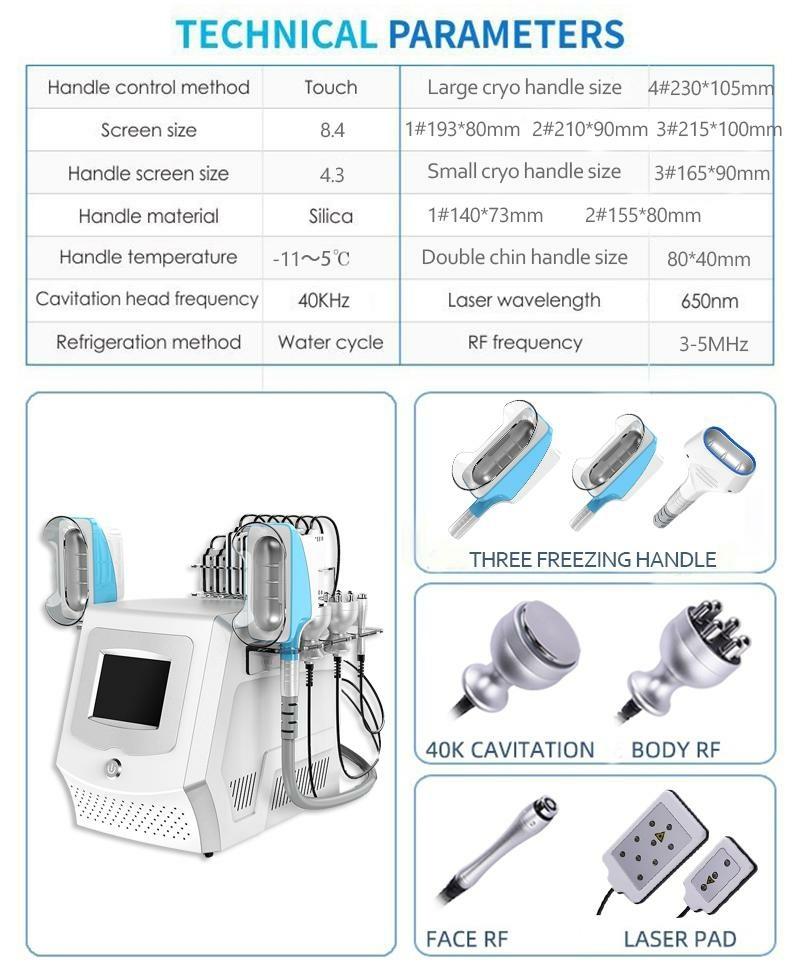 Portable Frozen Fat Decomposition Slimming Coryolipolysis 40K Cavitation RF Laser Freeze-Thaw 360cryo Machine