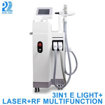 Three System RF+ Shr+Laser Hair/Tattoo/Wrinkle Removal Multifunction Machine