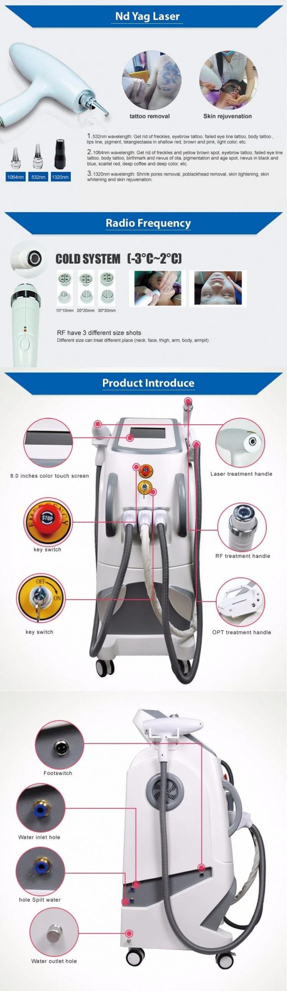 Hot Sale Shr Elight Laser RF Hair Removal Machine