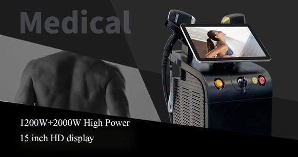 Newest 3 Wavelength 755nm 1064nm 808nm Professional Ice Painless Diode Laser Hair Removal Machine