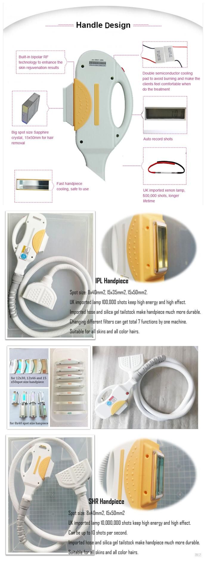 Portable IPL Shr Medical Beauty Equipment or Appliance Special for Hair Removal and Skin Care