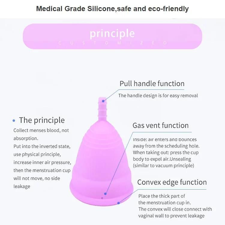 Factory Wholesale Price Medical Silicone Menstrual Cup Safety Feminine OEM Feminine Period Medical Silicone Soft Reusable Packaging Cup