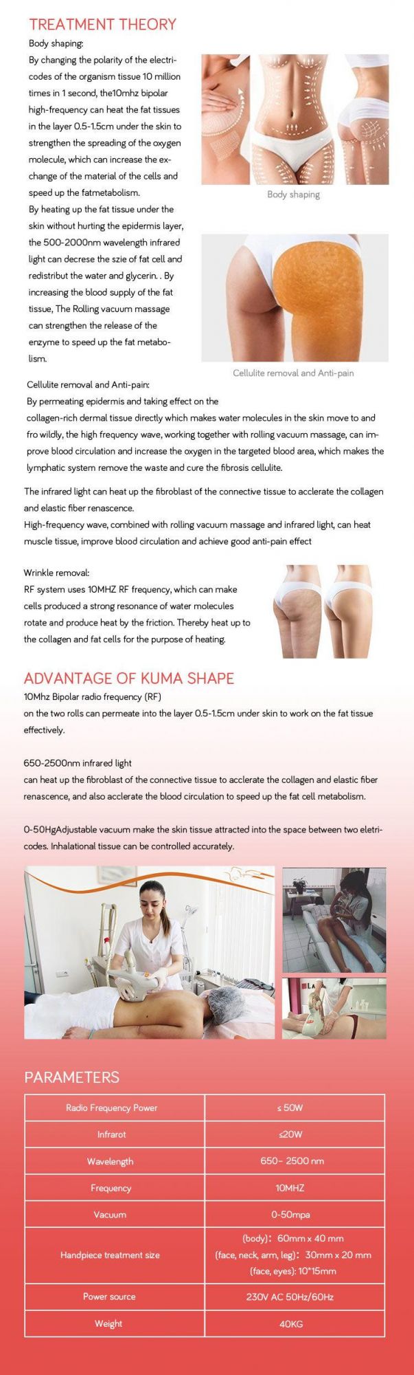 Cellulite Removal Machine Kumashapex Vacuum RF Slimming Body Machine