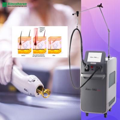 Sincoheren 2 in 1 Handle ND YAG 1064nm 755nm Alexandrite Laser Hair Removal Laser Machine Effective Used on Beauty SPA