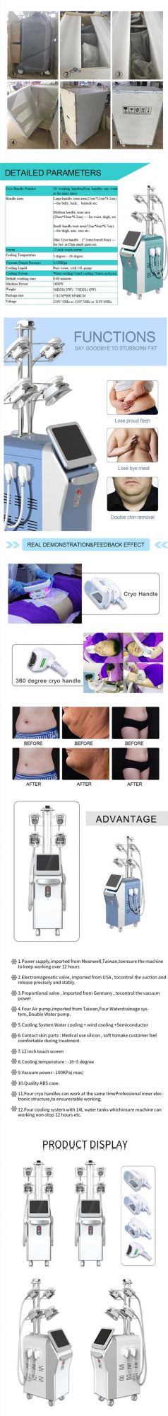 5 Handles Fat Freezing Cryo Weight Loss Machine Cyro Cellulite Slimming Cryotherapy Machine