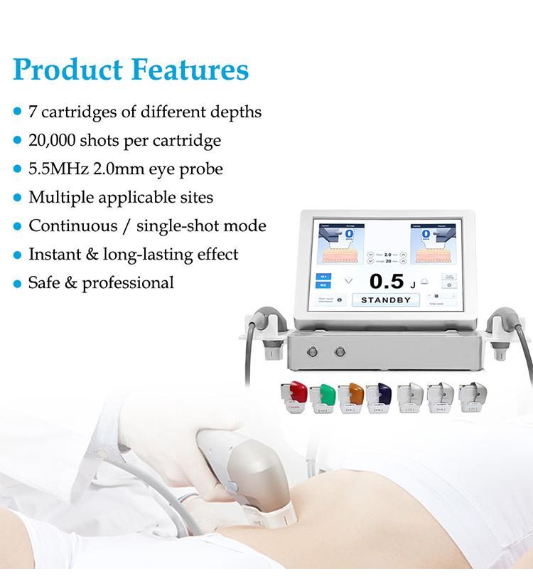 7D Hifu Portable Slimming Skin Lifting Machine with 2 Handles