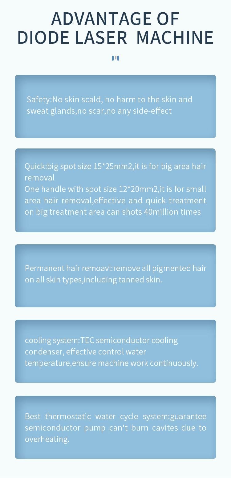 CE Approved 755 808 1064 Diode Laser Hair Removal Machine Hair Remover Manufacturere Price