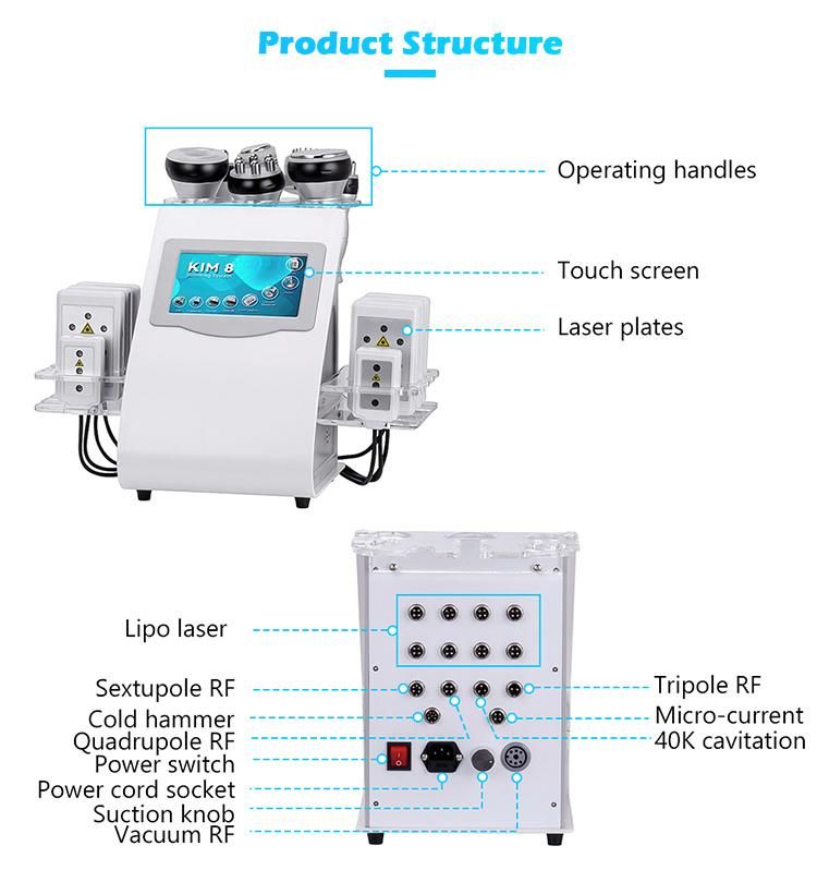 Portable Small Host Vacuum RF 40K Cavitation Lipo Laser Skin Tightening Machine