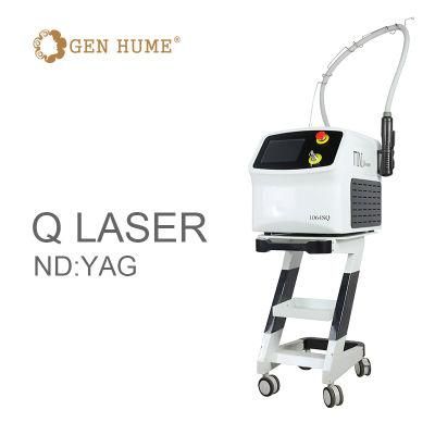 Genhume 1064nm/532nm YAG Laser Tattoo Removal Equipment Q Switch ND YAG Laser Permanent Tattoo Removal