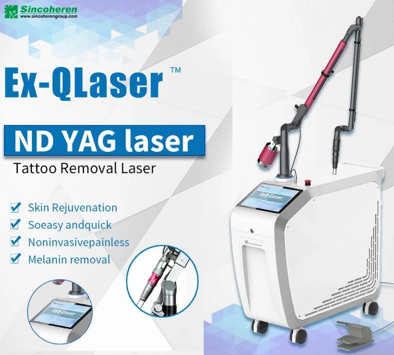 Sincoheren ND YAG 532nm 755nm 1064nm Tattoo Removal Epidermal Pigmente Removal Ota-Like Maculese Reomval Machine