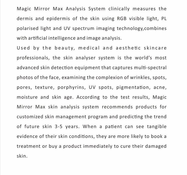 Professional Skin Scanner Analyzer Magic Mirror Facial Analysis Machine