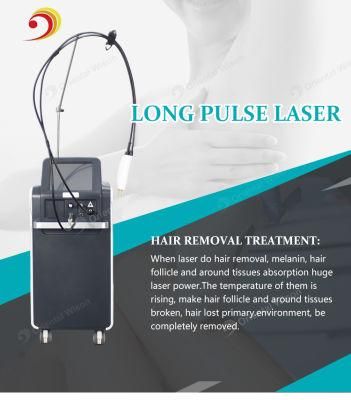 1064nm Long Pulsed ND YAG Laser Dark Skin Hair Removal Laser Alexandrite Laser Depilation 755nm Alexandrite Laser