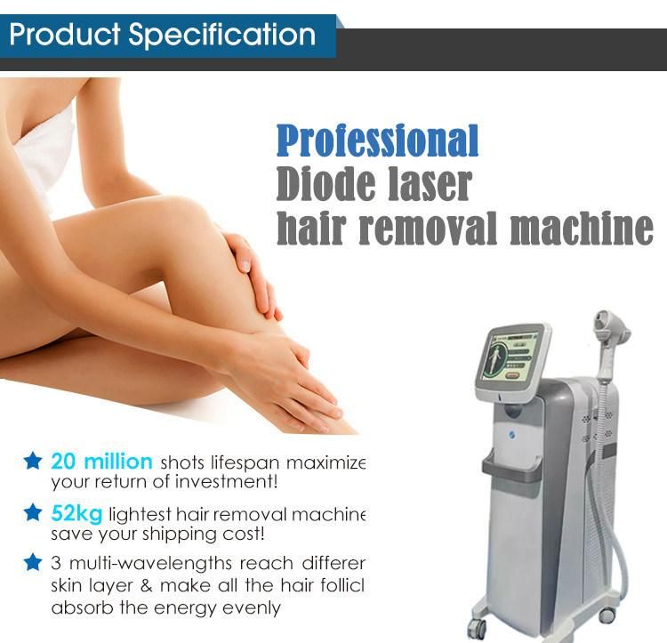 CE Professional 3 Wavelengths Painless Laser Hair Removal 755nm 808nm 1064nm Diode Laser Machine