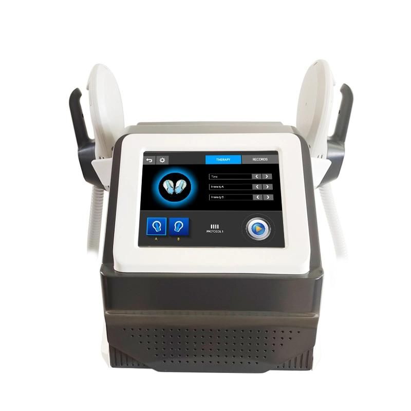 Portable Double Handles Body Slimming Boby Shaping Magnetic Muscle Stimulation Machine Emslim with RF