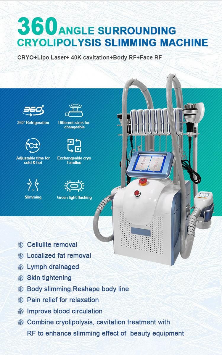 RF Cavitation Lipo Laser Freeze Fat Removalchin Cryolipolysis 360cryo