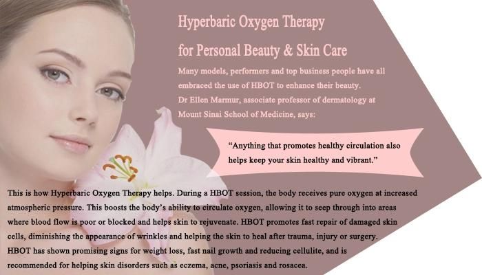 Skin Beauty Equipment Portable Hbot 1.3ATA Pressure 90% Pure Oxygen