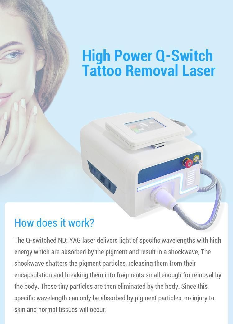 Medical CE ND YAG Laser Tattoo Removal Skin Care Machine