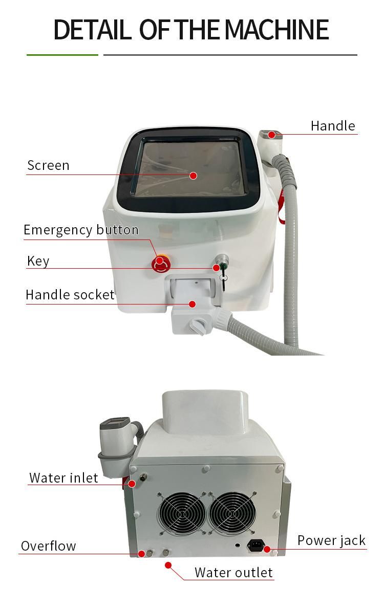 Hy Tech Portable Diode Laser Hair Removal Machine Skin Rejuvenation