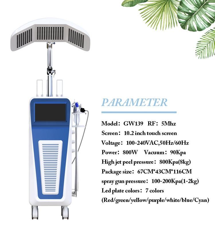 9 in 1 Deep Facial Cleaning Acne Treatment Jet Peel Water Oxygen Machine for Facial