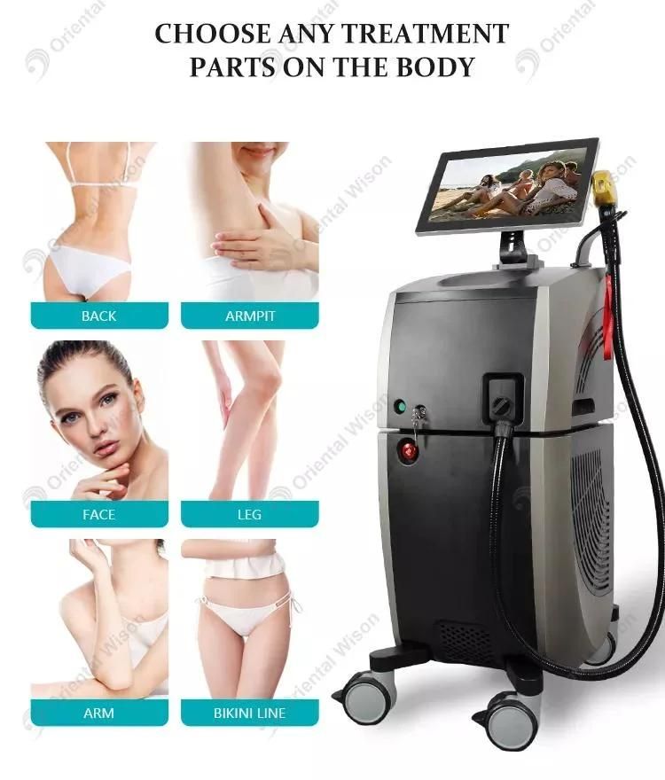 2022 Hot Dual Heads with 3 Wavelength 755nm 808nm 1064 Nm 1600W Diode Laser Hair Removal Machine