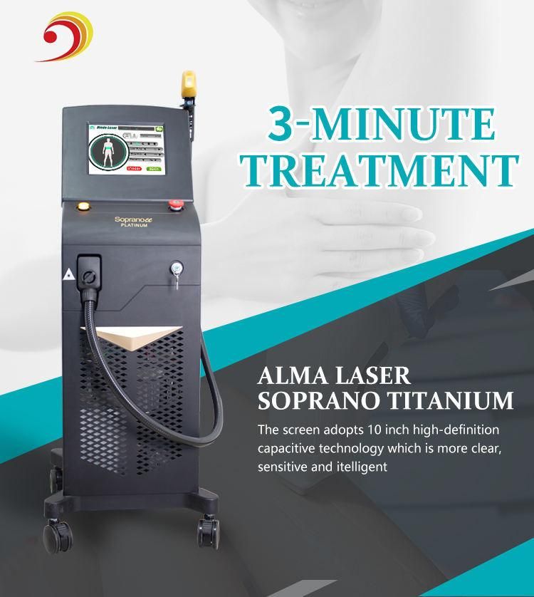 Soprano Ice Platinum 808 Diode Laser Hair Removal / Laser Diode 808 755 1064nm Hair Laser Removal Machine