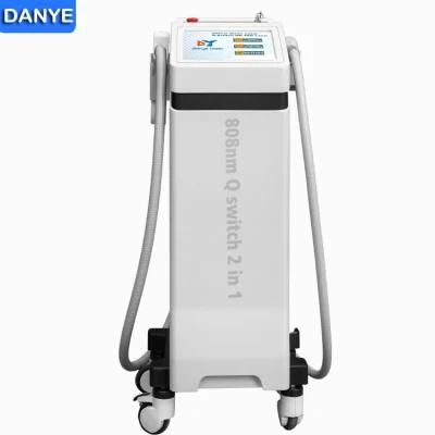 2 in 1 Diode and YAG Laser 532nm 1064nm Long Pulse Laser Picosecond Tattoo Removal Hair Removal Beauty Instrument
