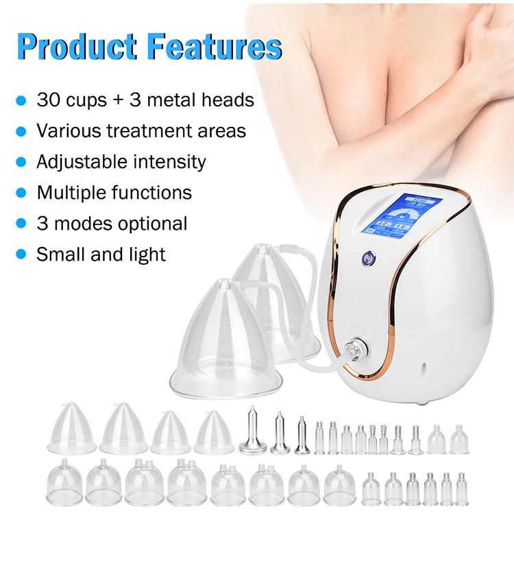 Portable 30 Cups Vacuum Therapy Butt Breast Enlargement Machine