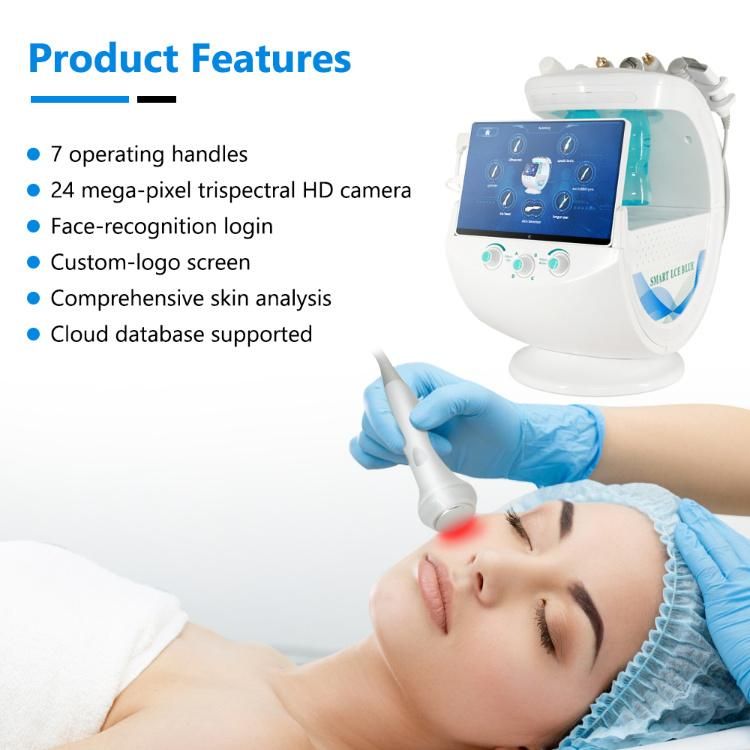 Custom Logo Screen Ice Blue Plus Comprehensive Skin Analysis Hydrafacial Machine