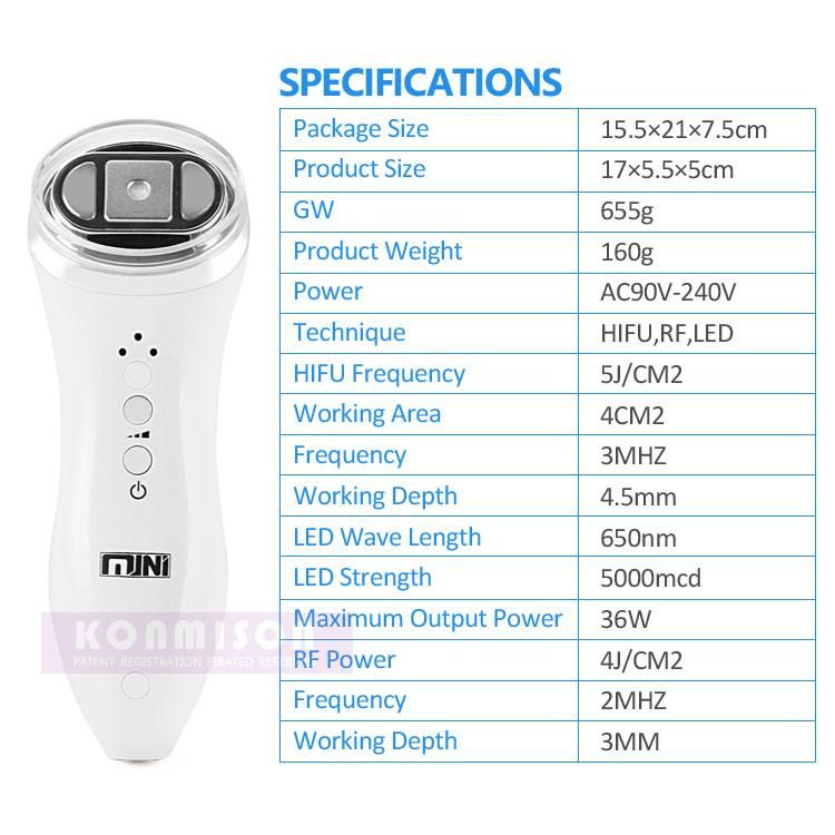 Mini Ultrasonic RF Beauty Machine High Efficiency Facial Beauty Machine