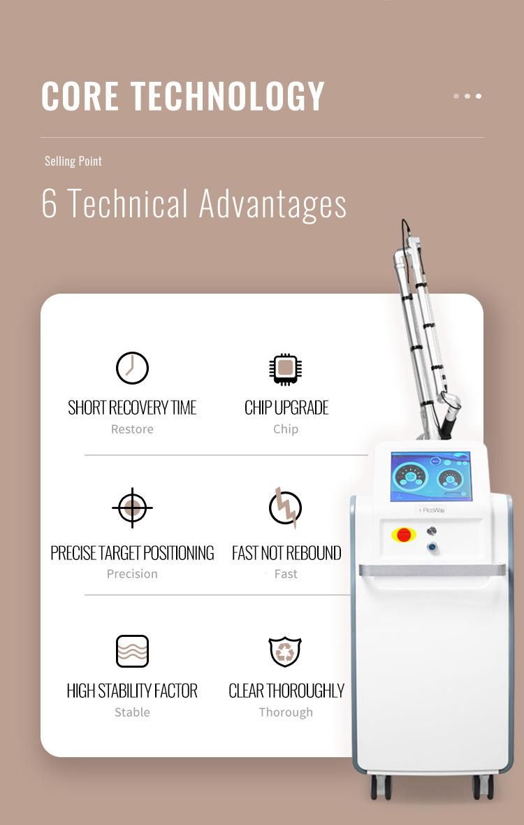 Pico Laser Q Switch ND YAG Laser for Sun Damage Age Spots Pigmentation Tattoo Removal 1064/532nm with Medical CE