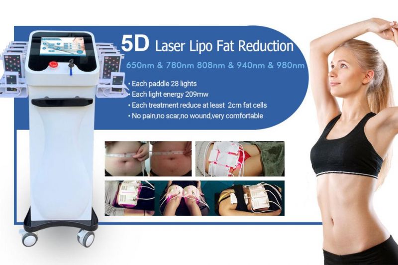 Diode Laser Machine Lipolaser Machine Beauty Equipment Slimming Machine Medical Equipment Beauty Salon Equipment 5D Lipo Laser Lipolaser Slimming Machine