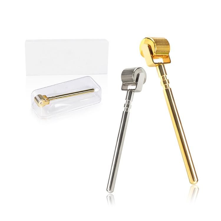 New Design High Quality Luxury Golden Seamless Metal Derma Roller Micro Needles Dermaroller for Beard Growth and Face Care