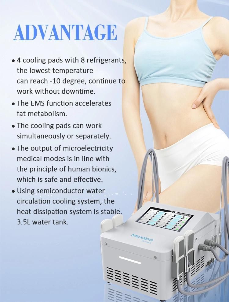 Effective Body Cryolipolysis Pads Cryotherapy Beauty Machine with EMS Slimmming