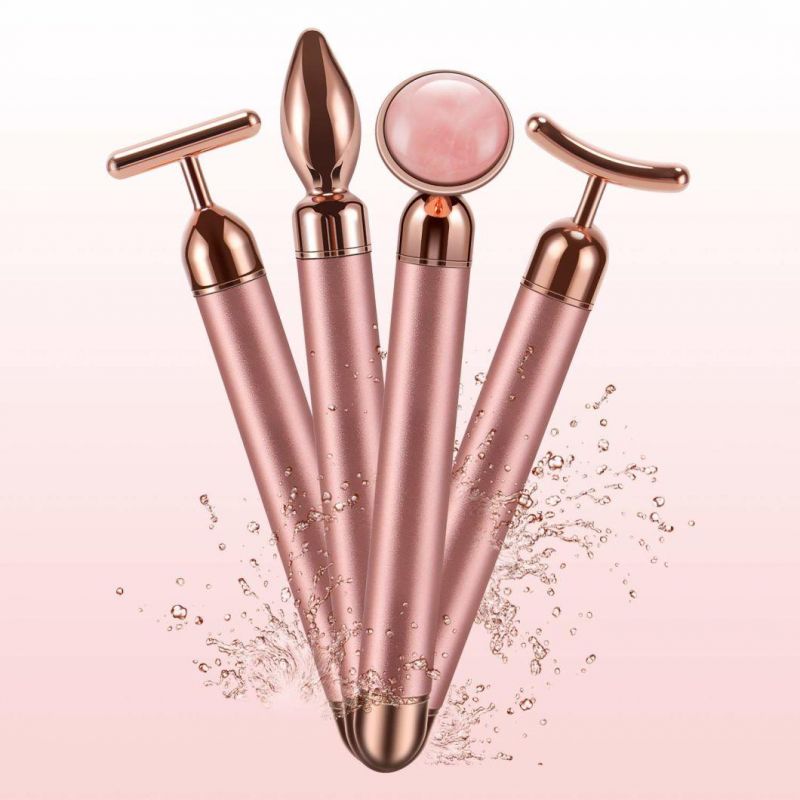 4 in 1 Rose Quartz Facial Roller