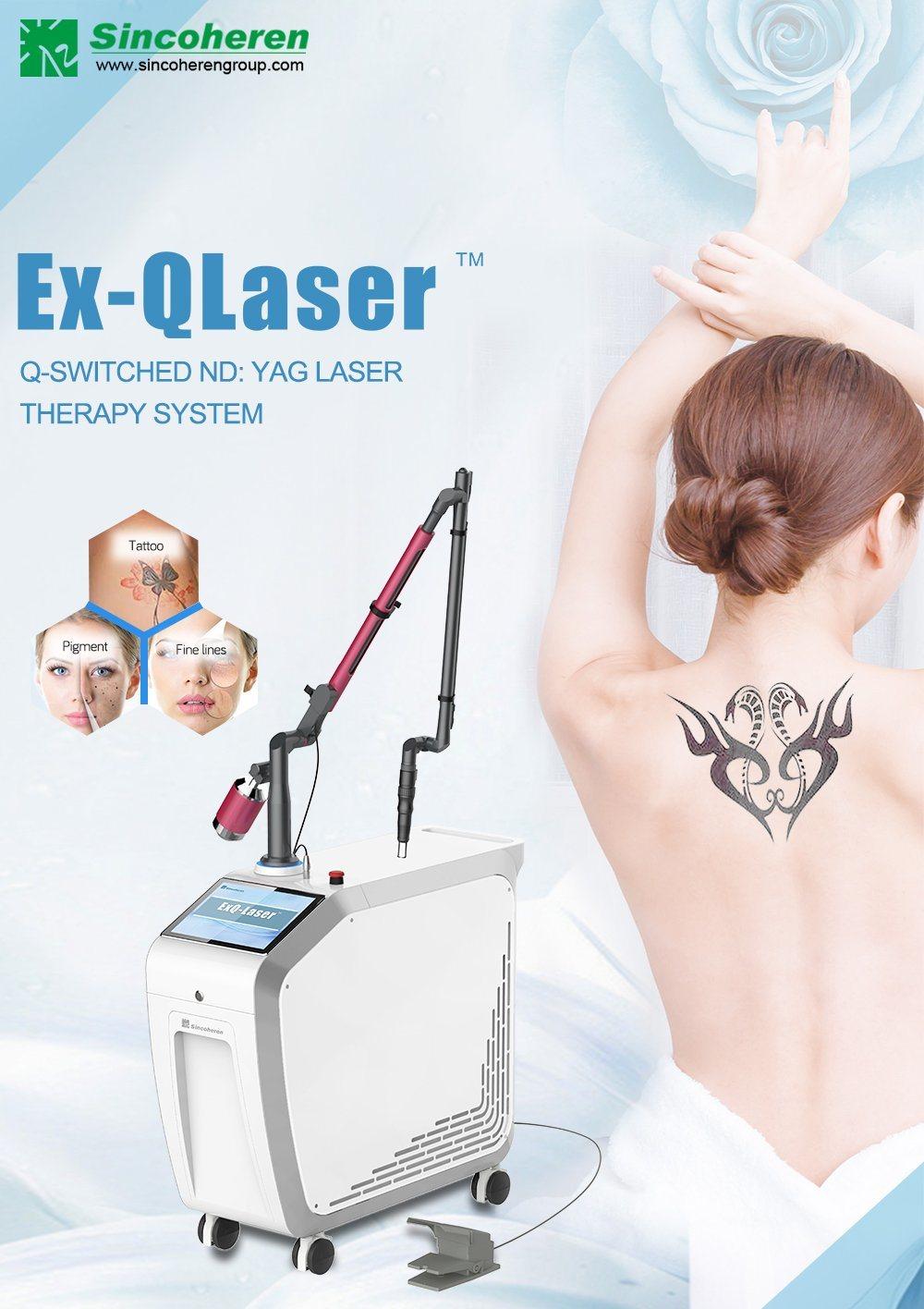 USA 510K Medical CE Approved Sincoheren Q Switched ND YAG Laser Tattoo Removal Hyperpigmentation Laser Genesis Removal System
