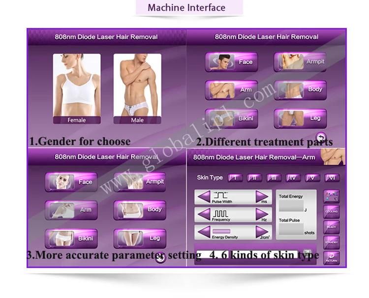 3 Wavelengths Hair Removal 755 808 1064 Diode Laser Clinic SPA Use