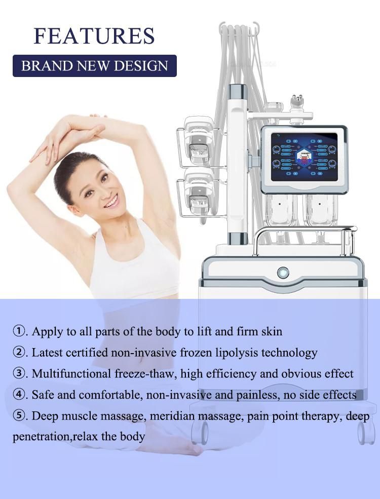 7 in 1 RF Cavitation Shockwave Therapy Crypolysis Fat Freezing Machine