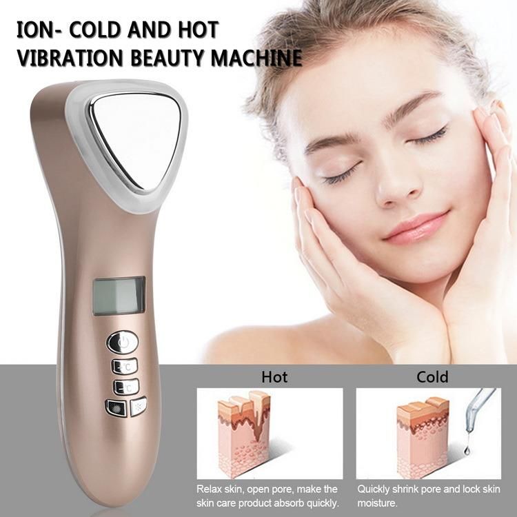 Ion Vibration Ultrasound Hot and Cold Hammer Facial Machine