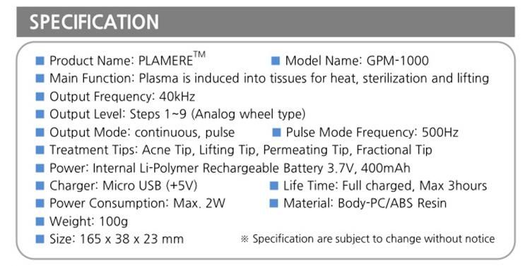 Approved Korea Plaxpot Fibroblast Multi Plamere Plasma Pen Training