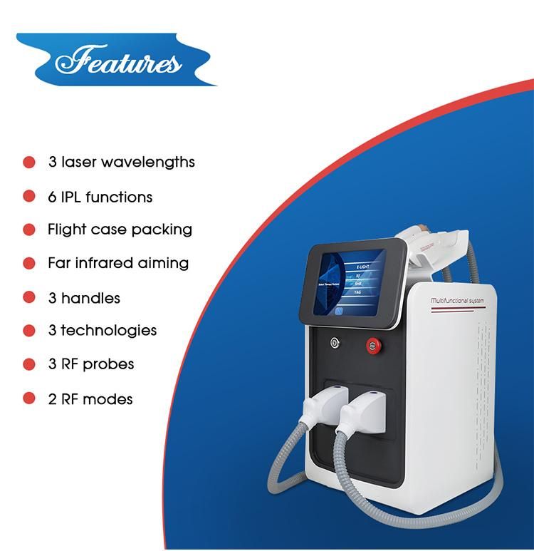 3 in 1 Hair Removal Machine Q Switched ND YAG Laser RF Device High Quality Laser Machine for Commercial