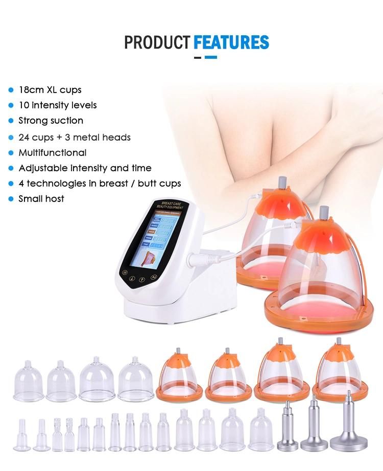 OEM Micro Current Red LED Body Slimming Breast Enlargement Pump Butt Lift Vacuum Therapy Machine Breast Enhancement