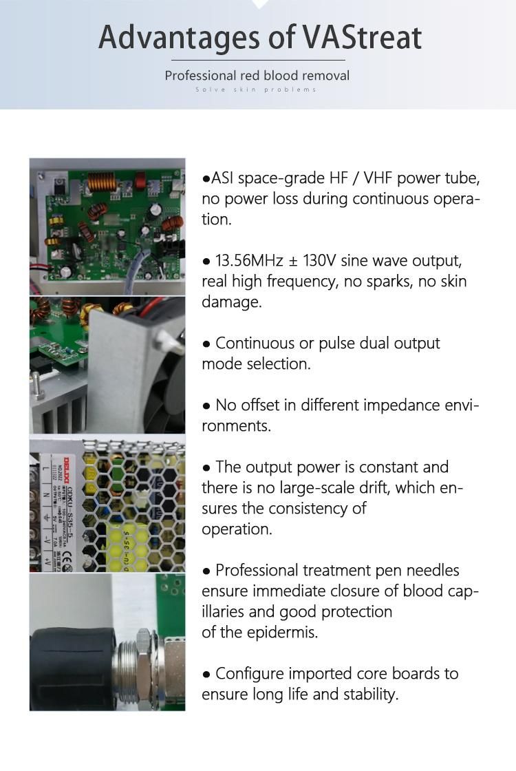 2022 High Frequency 13.56MHz Vastreat RF Red Blood Spider Vein Remove Vascular Removal Machine