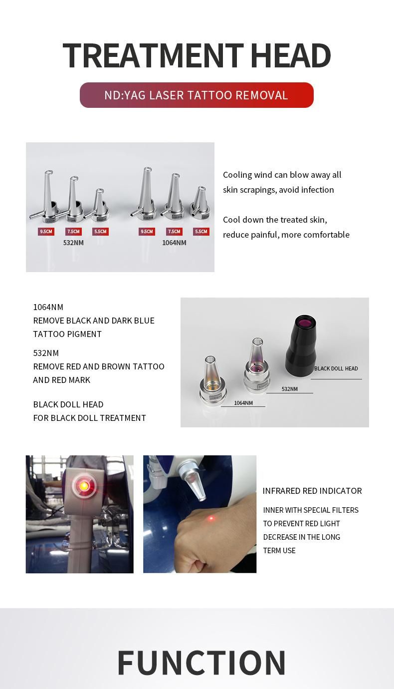 Manufacturer Q-Switched ND YAG Laser Machine ND YAG Tattoo Removal ND YAG Laser Machine Tattoo Removal Machine