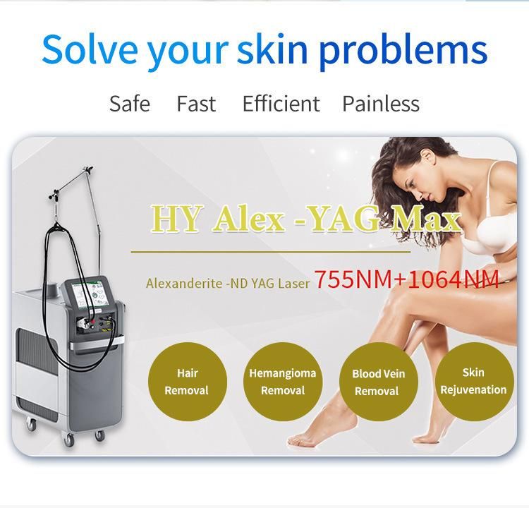 Gentle Alex PRO Alexandrite Max Laser Hair Removal Machine 755 1064nm Long Pulse ND YAG Machine Price